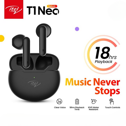Itel Earbuds Model T1 Neo 18 Hours Playback